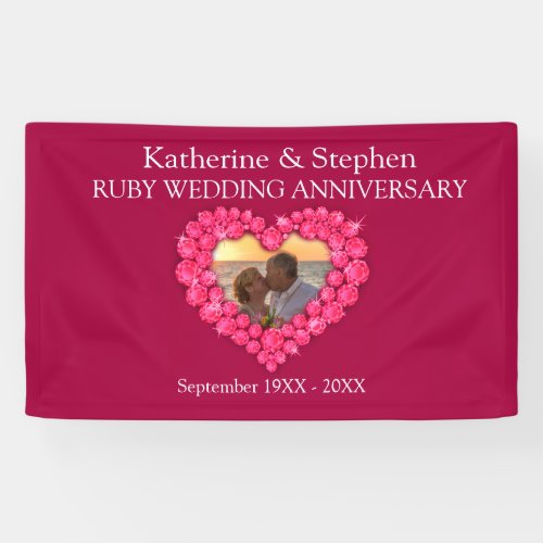 Ruby Wedding anniversary red banner