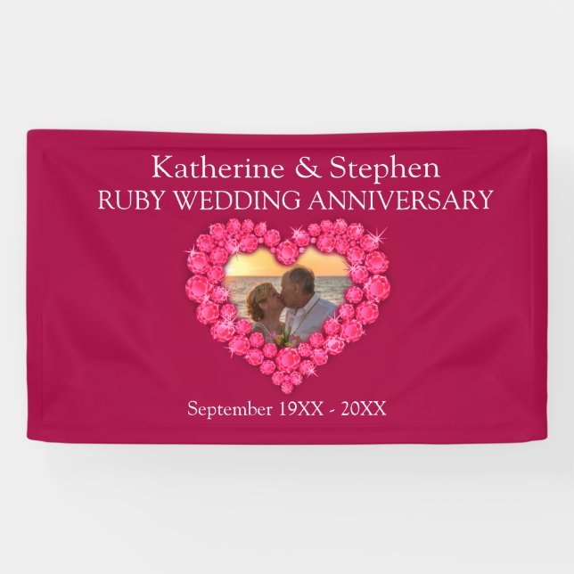 Ruby Wedding anniversary red banner (Horizontal)