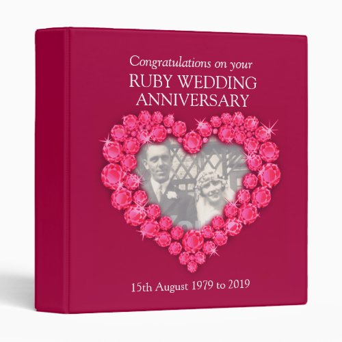 Ruby wedding anniversary red photo folder