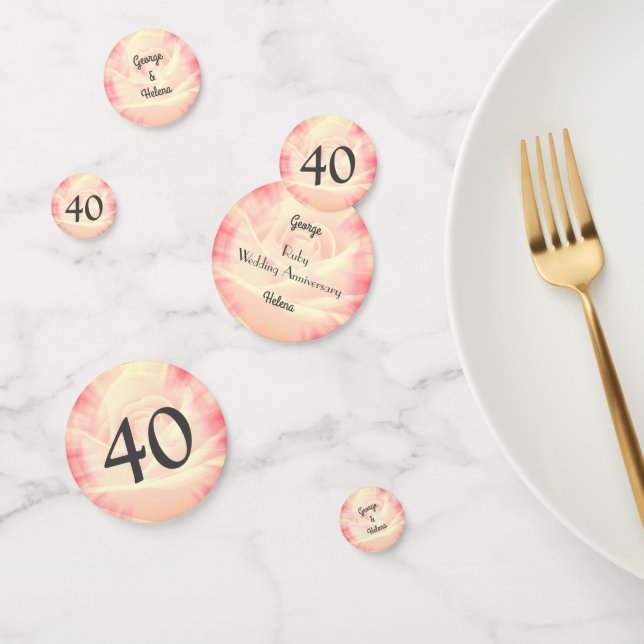 Ruby Wedding Anniversary Table Confetti (Group)