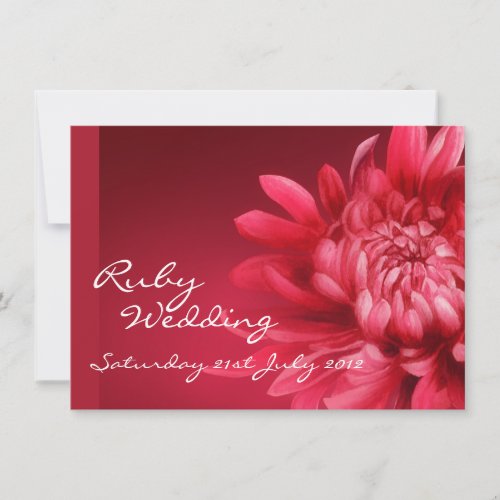 Ruby wedding party invite 40th