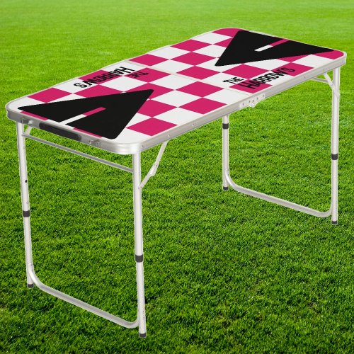 Ruby  White Punk Rocker with Name Tailgate Beer Pong Table