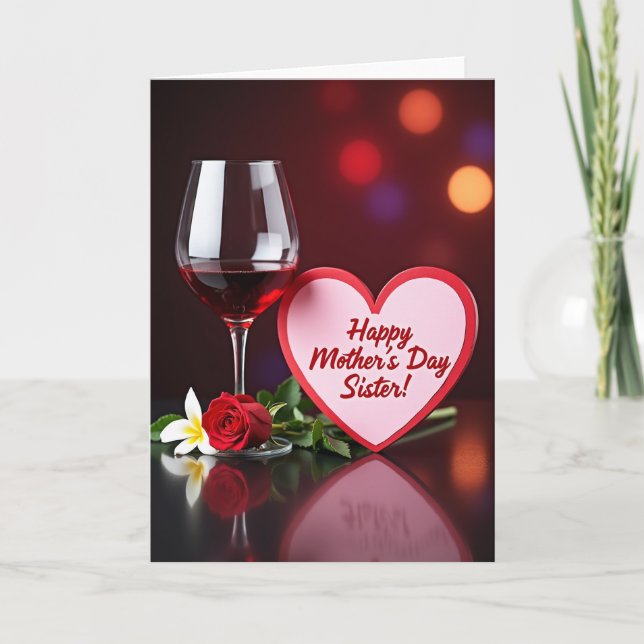 Ruby Wine Happy Mothers Day Card (Front)