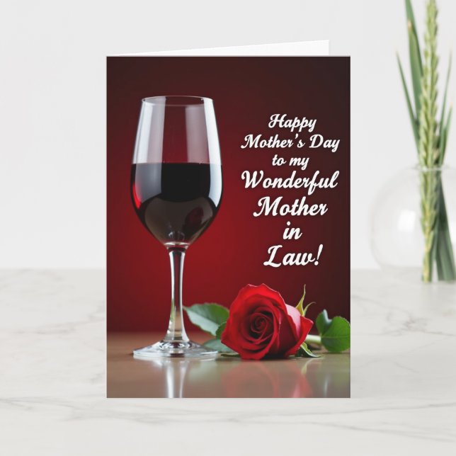 Ruby Wine Mothers Day Message Card (Front)