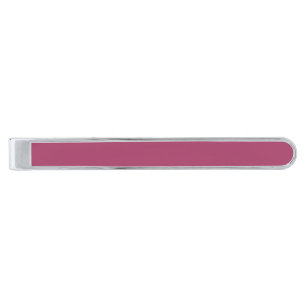 Ruby Wine Solid Color   Classic   Elegant Silver Finish Tie Bar