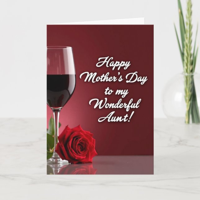 Ruby Wine Sweet Mothers Card (Front)
