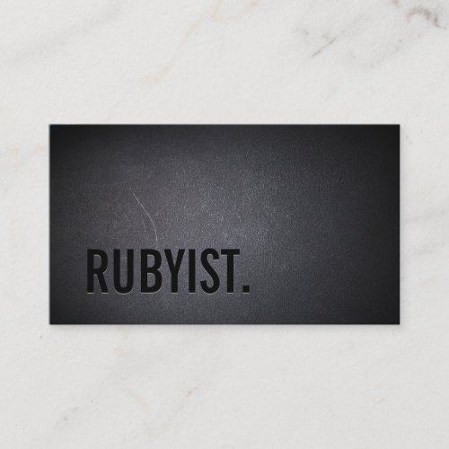 Rubyist RoR programmer Bold Black Miniamlist Business Card