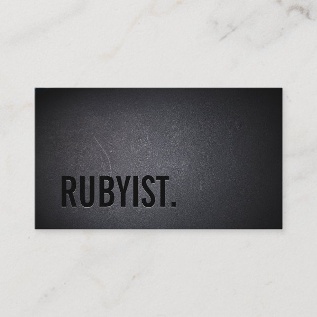 Rubyist RoR programmer Bold Black Miniamlist Business Card (Front)