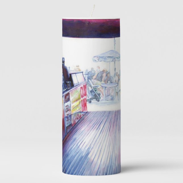 Ruby's Coney Island Pillar Candle (Front)