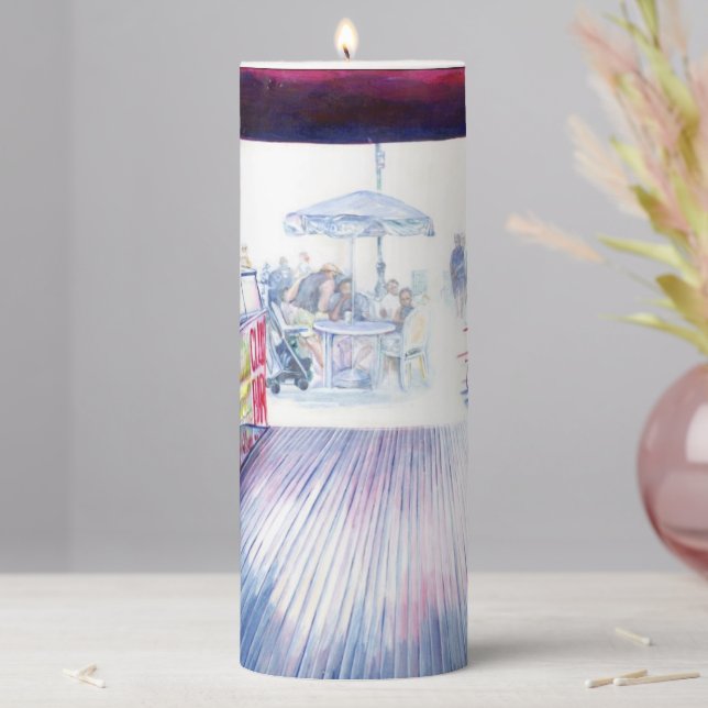 Ruby's Coney Island Pillar Candle (In Situ)
