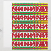 Rucava Red and white folk art geometric pattern I (Front/Back)