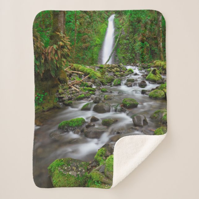 Ruckel Creek Falls, Columbia River Gorge Oregon Sherpa Blanket (Front)