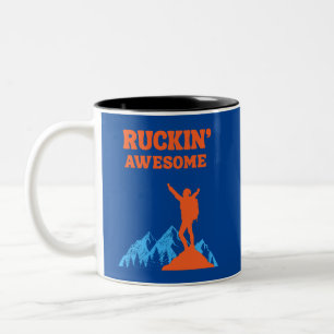 Ruckin' Awesomel for The Rucking Hiker Two-Tone Coffee Mug