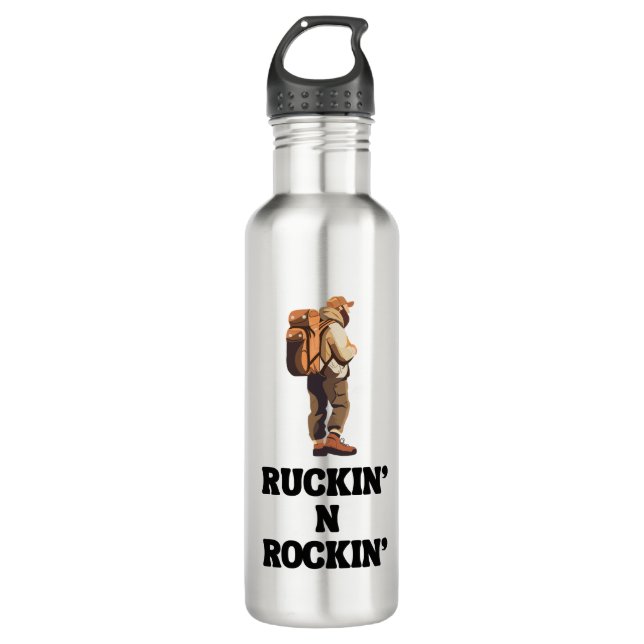 Ruckin' N Rockin' for The Rucking Hiker Stainless Steel Water Bottle (Front)