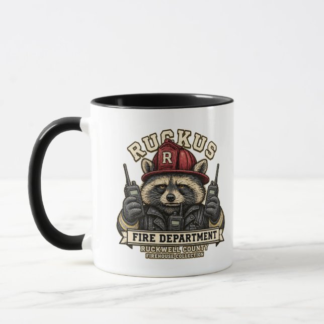 Ruckus Fire Chief Three Radios Repeat Myself Mug (Left)