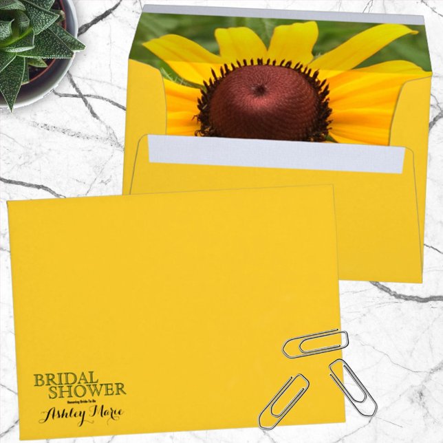 Rudbeckia Flower Close-Up Photograph Inside Custom Envelope (Creator Uploaded)