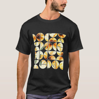 Rudbeckia Flower Floral Geometric Half Circles T-Shirt