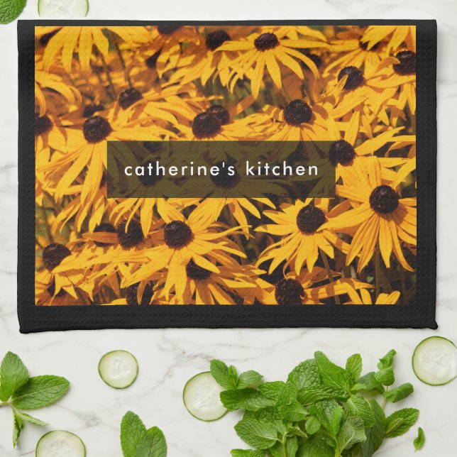 Rudbeckia Fulgida / Orange Coneflower Kitchen Towel (Folded)