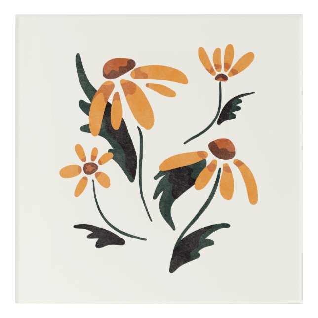 Rudbeckia Hirta Black-Eyed Susan Aesthetic Flowers Acrylic Print (Front)