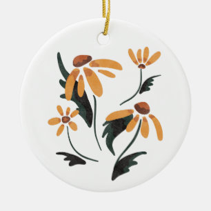 Rudbeckia Hirta Black-Eyed Susan Aesthetic Flowers Ceramic Ornament