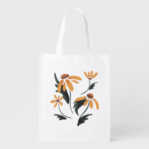 Rudbeckia Hirta Black-Eyed Susan Aesthetic Flowers Grocery Bag