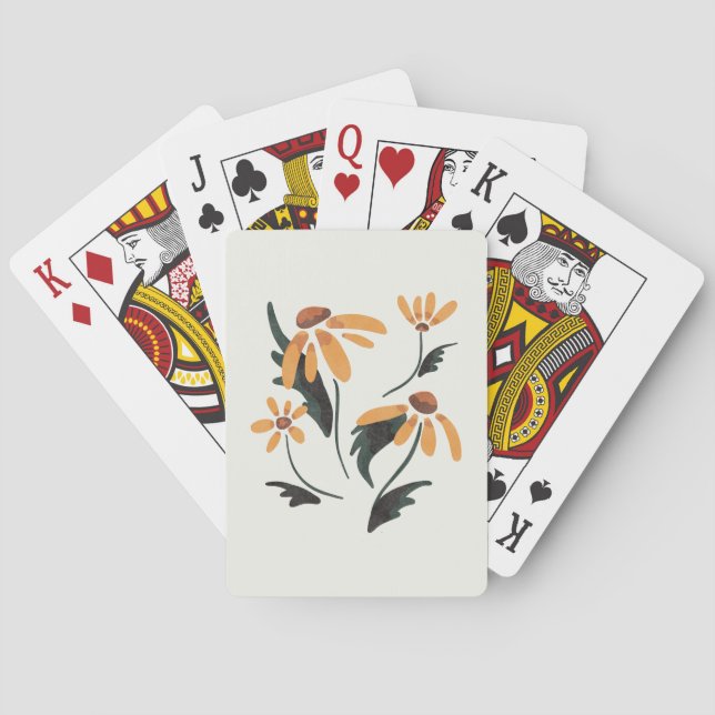 Rudbeckia Hirta Black-Eyed Susan Aesthetic Flowers Poker Cards (Back)