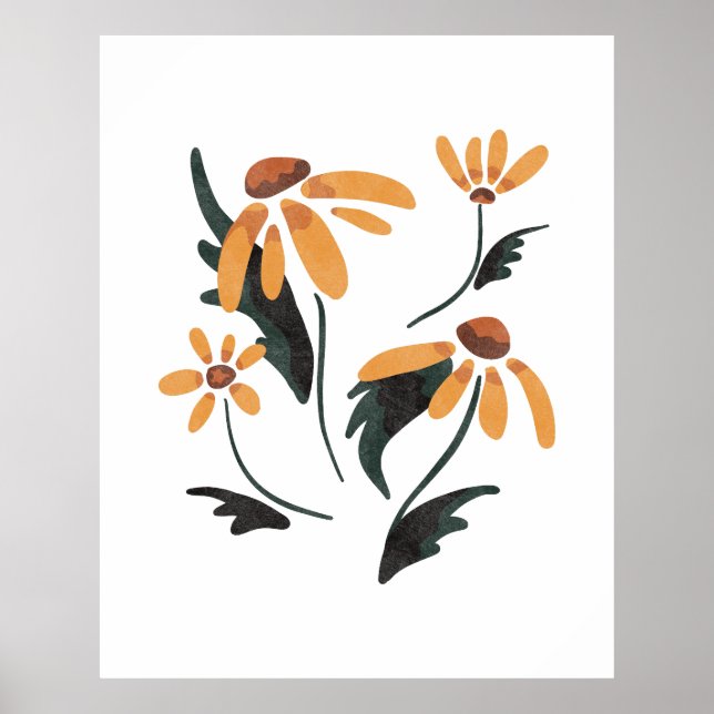 Rudbeckia Hirta Black-Eyed Susan Aesthetic Flowers Poster (Front)