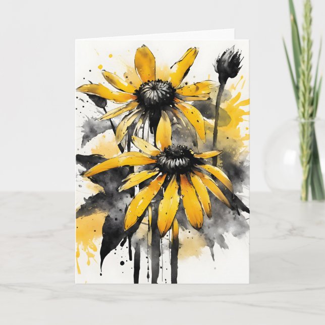 Rudbeckia - Watercolor flowers Card (Front)