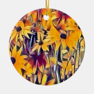 RUDBECKIAS CERAMIC ORNAMENT