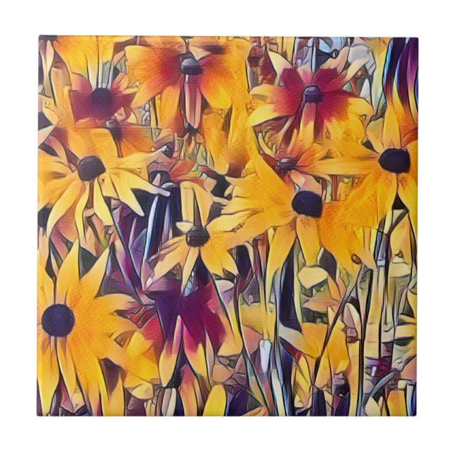 RUDBECKIAS CERAMIC TILE (Front)
