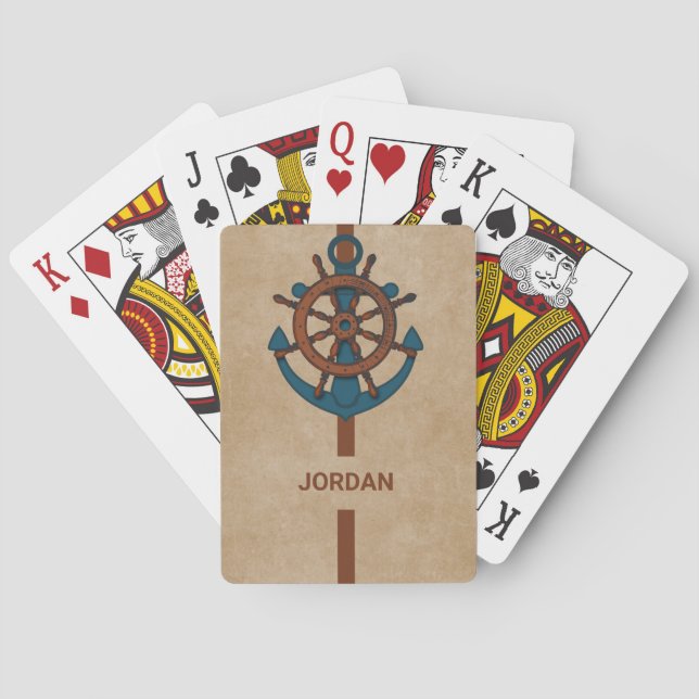 Rudder And Anchor Poker Cards (Back)