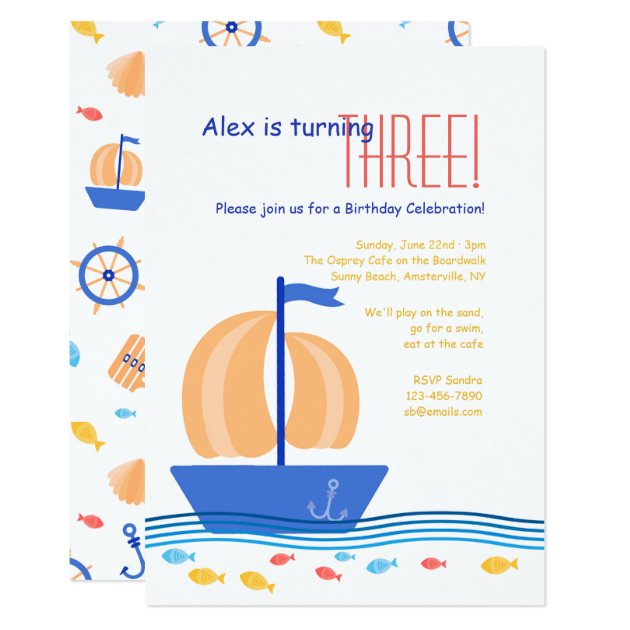 Rudders And Boats Invitation