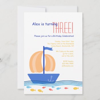 Rudders And Boats Invitation by PixiePrints at Zazzle