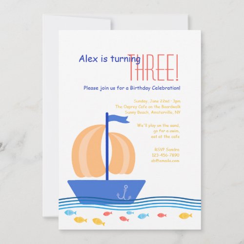 Rudders and Boats Invitation