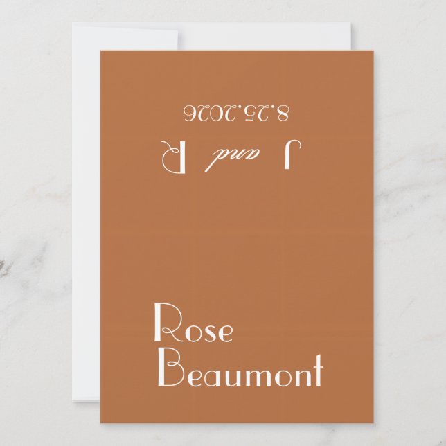 Ruddy Brown Old Money Wedding Place Cards (Front)