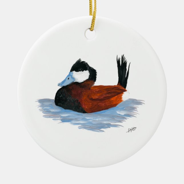 Ruddy Duck  Ceramic Ornament (Front)