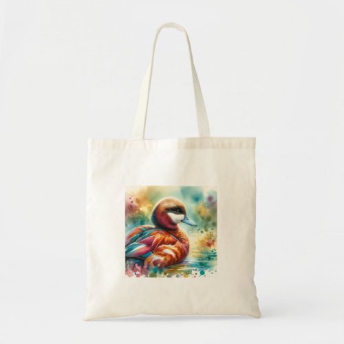 Ruddy Duck Serenity AREF773 _ Watercolor Tote Bag