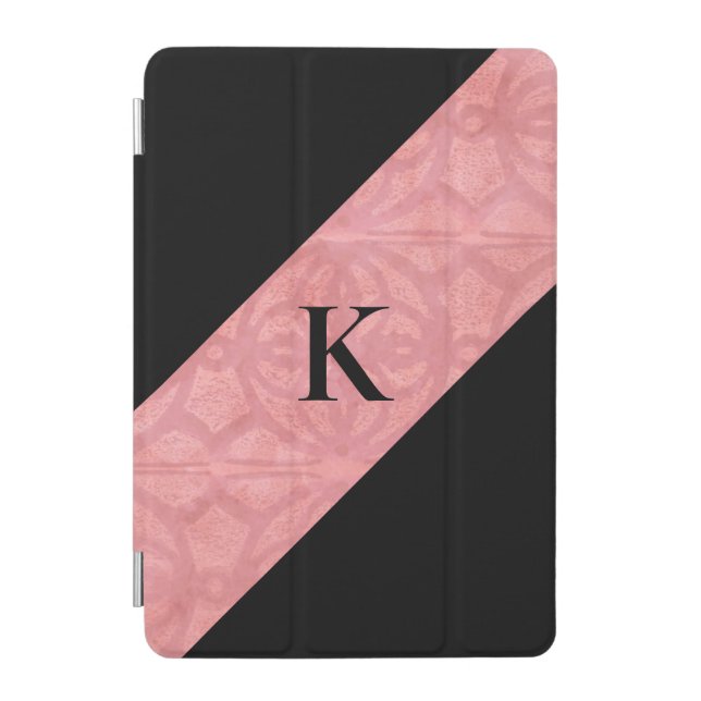 Ruddy Pink Batik And Black Letter iPad Mini Cover (Front)