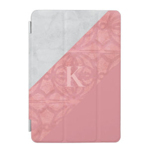 Ruddy Pink Batik And Grey Watercolor Letter iPad Mini Cover