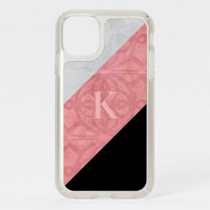 Ruddy Pink Batik And Grey Watercolor Letter Speck iPhone 11 Case