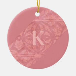 Ruddy Pink Batik Letter Ceramic Ornament