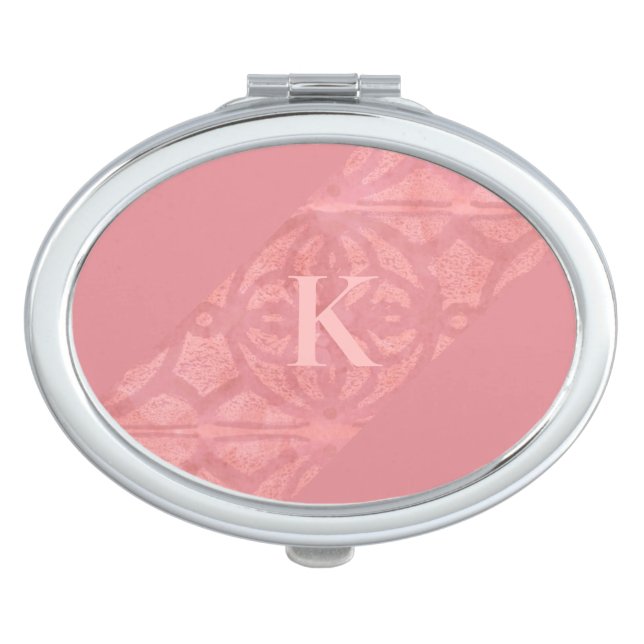 Ruddy Pink Batik Letter Compact Mirror (Front)