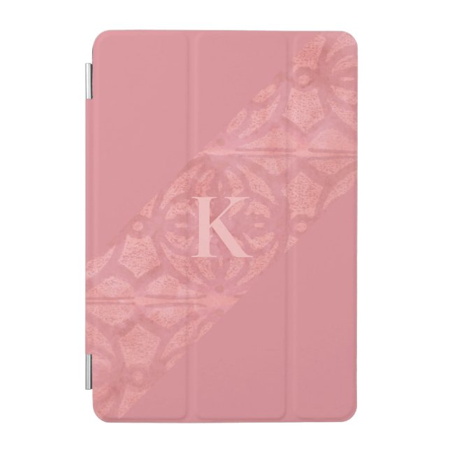 Ruddy Pink Batik Letter iPad Mini Cover (Front)
