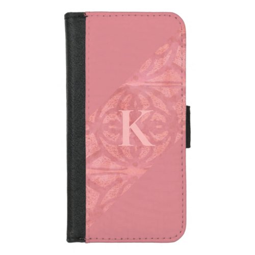 Ruddy Pink Batik Letter iPhone 87 Wallet Case