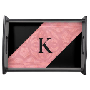 Ruddy Pink Batik Letter Serving Tray