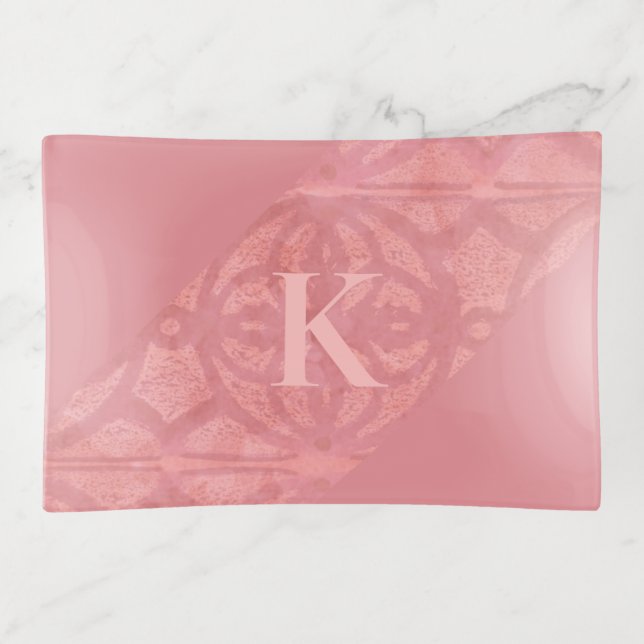 Ruddy Pink Batik Letter Trinket Tray (Front)