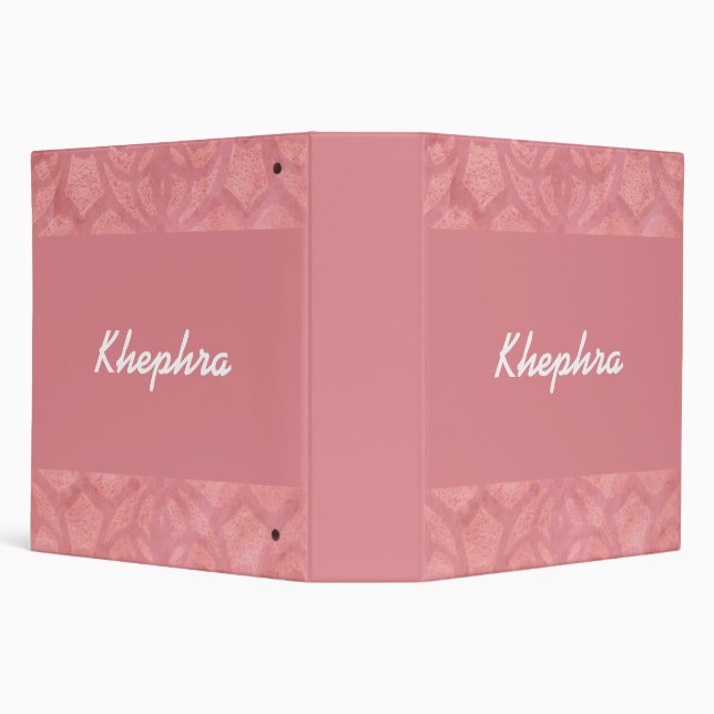 Ruddy Pink Batik Name 3 Ring Binder (Background)
