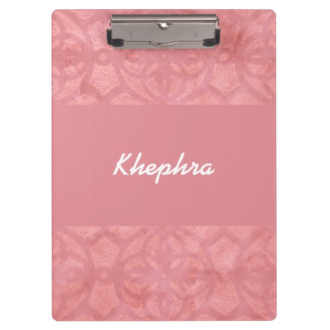 Ruddy Pink Batik Name Clipboard (Front)