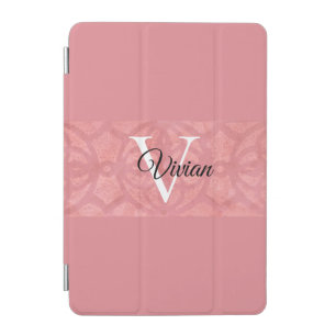 Ruddy Pink Batik Name Monogrammed iPad Mini Cover