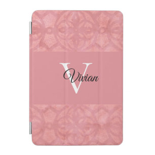 Ruddy Pink Batik Name Monogrammed iPad Mini Cover